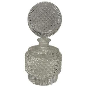 Antique Val Saint Lambert Clear Crystal Glass Art Deco Perfume Bottle